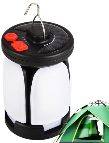 Linterna de camping recargable | Linterna solar regulable | Luz de camping plegable | Linterna de camping novedosa | Linterna de carga temporal de teléfono con energía solar | Linterna solar para uso