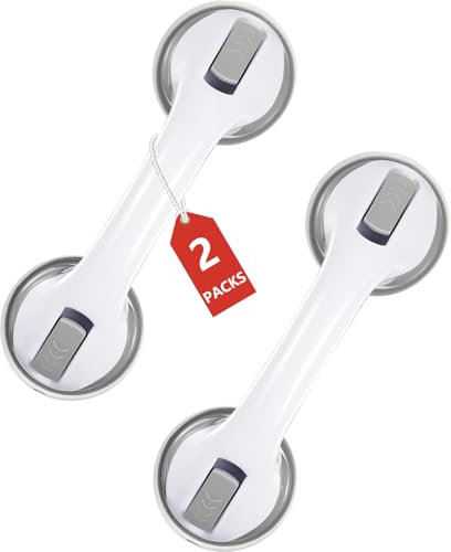Suction Grab Rails for Bathroom, 30cm Shower Handle with Suction Cup, Support Grab Handle for Pregnant, Handicapped, and Elderly, Safety Grab Bar for Shower Bench (2 PCS)