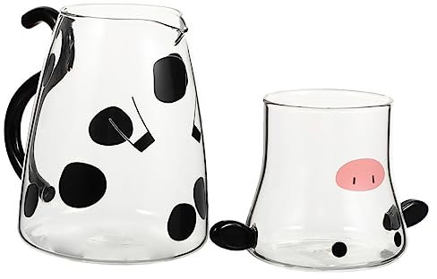 PRETYZOOM Jarra De Agua Fría Vaca De Dibujo Jarras De Vidrio Para Diseño Adorable