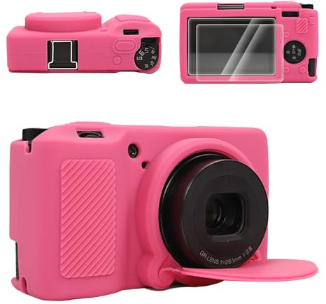 VOVMOEYA for Ricoh GRIII/GRIIIx/GR3/GR3X Silicone Case,【Case*1 Screen Protector*2 Hot Shoe Cover*1】 GR IIIx Protective Cover Camera Case for Ricoh GR III Detachable Lens Cover Lightweight-TRD