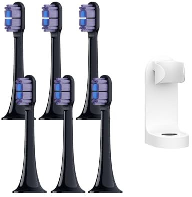 Ersatzbürstenköpfe für Xiaomi Mijia T700 Sonic elektrische Zahnbürste, Dupont-Borsten mit Zahnbürstenhalter, 6 Stück