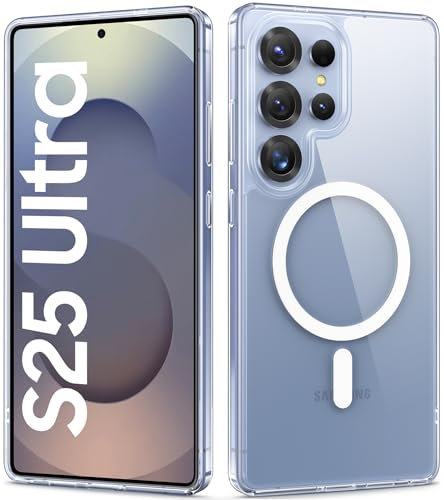 Vihibii Magnetisch Hülle für Samsung Galaxy S25 Ultra Kompatibel mit MagSafe, Militärschutz Robuste Stoßfest Fallschutz Cover, Dünn Silikon Handyhülle für Samsung Galaxy S25 Ultra 6,9'', Transparent
