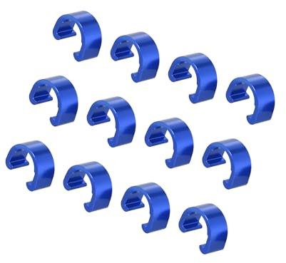 Motoforti 12pcs Bicycle Brake Cable Clip C Style Clamp Aluminium Alloy Blue | Long-lasting