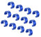 Motoforti 12pcs Bicycle Brake Cable Clip C Style Clamp Aluminium Alloy Blue Long-lasting