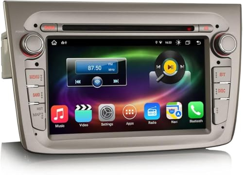 8-Kern 4GB RAM+64GB ROM 7 Zoll Android 14 Autoradio Mit GPS Navi für Alfa Romeo Mito Unterstützt Kabellos CarPlay Bluetooth Touch Screen Android Auto DAB+ WiFi DVD Player 4G OBD2 TPMS DSP RDS FM USB