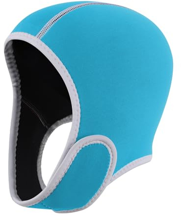 TINAYAUE Capuche de plongée en néoprène pour homme et femme 2 mm avec mentonnière réglable - Protection contre les UV - Pour le surf, la plongée avec tuba, les sports nautiques (bleu)