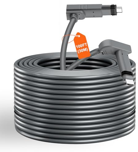 GEEKERA Starlink Gen 2 Kabel Verlängerung (30m/100Fuß), Star Link wasserdichte Verlängerungskabel für Standard V3 Antenne & Gen2 Router, 10m/15m/23m/46m Flexibel Wählbar, Grau