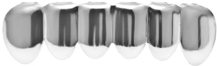 AMSLSIU Oben Unten Falsche Zähne Halloween Mund Grills Geschenke Set Zahn Party Dekoration Zubehör für Weihnachtsfest, Silber, Unterseite