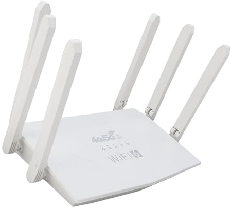 Cryfokt 4G LTE-WLAN-Router mit SIM-Kartensteckplatz, WiFi6 4G 5G CPE LTE 300 Mbit/s, 6 Antennen, Kabelloser Mobiler WLAN-Hotspot, SIM-Karten-Router 32 Multi-Geräte, Einfache Einrichtung
