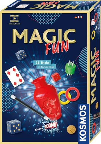 KOSMOS Magic Fun, Zauberkasten mit Tricks & Zubehör | Ab 8 Jahre, inkl. Anleitung und Videos, mit 3 Schwierigkeitsstufen, fördert Motorik, Konzentration & Selbstbewusstsein