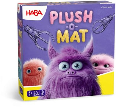 HABA Plush-o-mat – Monster-Kartenspiel in Cooler Kuschel-Optik – Lustiges Familienspiel rund um den Greifarm-Automaten – Fördert Taktik für 2-4 Spieler ab 6 Jahren – 2013174001