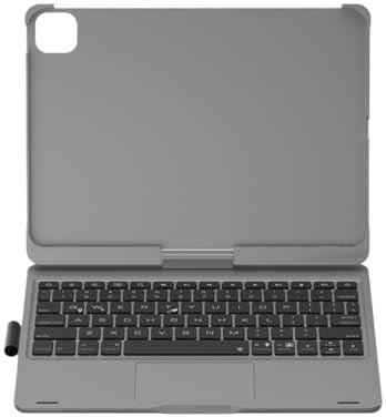 Compatibile con iPad Air 11 M2 2024 PRO 11 Custodia con Tastiera Touch di Prima-Quarta Generazione Trackpad retroilluminato a 7 Colori(Gray,iPad 10.9inch)