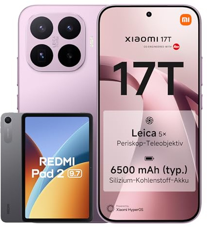 Xiaomi 17T 12+512G Violet Bundle Redmi Pad 2 9.7 4+64GB Gray