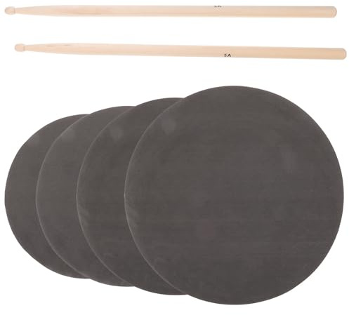 Schlagzeug Übungspad 12 Zoll für Leises Techniktraining Zuhause | Schaumstoff und Holz, Schwarzes 1 Stück für Snare Drum und Drum Heads