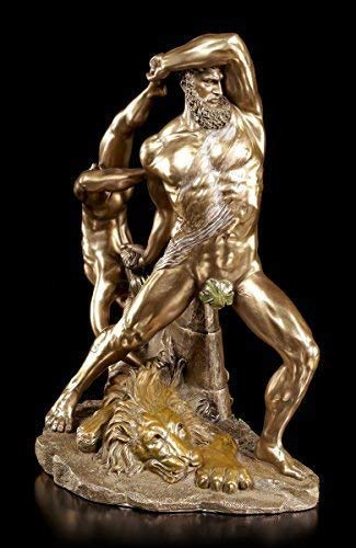 Herakles und Lichas Figur nach Antonio Canova | Herkules Statue Veronese Bronze-Optik