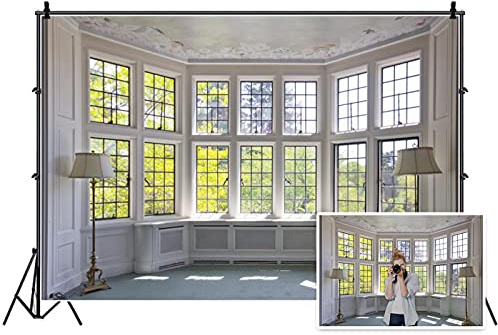 aofoto Business Büro Schiebefenster Hintergrund Fenster Fotografie Hintergrund Boden Fenster French Fensterflügel Arbeiten zu Hause Foto Studio Requisiten Erfolg Tätigkeit, Mann Frau Vinyl Tapete,