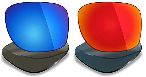 Mryok polarisierte Ersatzgläser für Oakley Holbrook XL Sonnenbrillen, 2 Paar, Ice Blue & Fire Red, Einheitsgröße