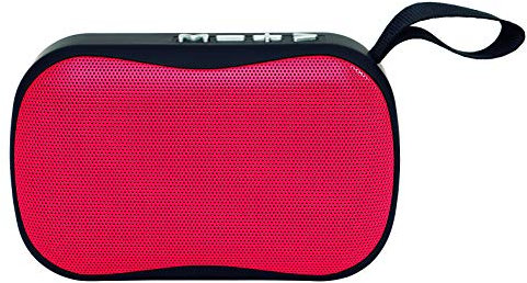 ELBE ALT-R20-BT - Altavoz Bluetooth Mini con Función Manos Libros, Altavoz Compacto, Radio Autoscan, USB Micro SD, Batería Litio Recargable 300 mAh, Color Rojo