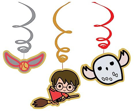 (PKT) Child Harry Potter Swirl Decorations 6Pack