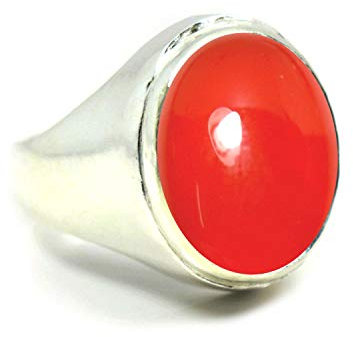 Jewelryonclick Damen Herren Unisex Kinder - Oval Natürlicher roter Onyx