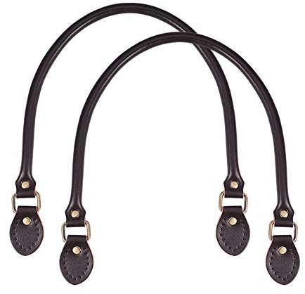 PandaHall Ledertaschengriffe, mit Alu-Verschlüssen, für Taschengurte, Ersatzzubehör, Antikgolden, Kokosbraun, 615x14x10mm