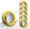 trendlights24 Decora Decken Einbaustrahler flach 35 mm 230V 5er Set - LED Spots je 5W Warmweiß 400lm austauschbar - Gold Messing schwenkbar 68 mm