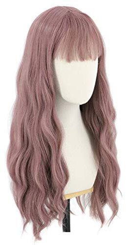 Topcosplay Lang Gewellt Perücke für Frauen Super Natürlich Synthetische Wig Locken Perücken für Anime Cosplay Kostümparty Halloween Karneval (Lila)