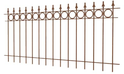 ELEO Gartenzaun Belluno rostoptik - 90 x 192,5 cm Zaun Garten Metall handgeschmiedet Schmiedeeisen für draußen - Zaunelemente rost Edelrost dekorativ für den Garten - Metallzaun stabil