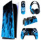 PlayVital Skin Kompatibel mit ps5 Konsole Digital Edition, Aufkleber Vinyl-Skin Schutzfolie Stickers für PS5 Konsole,Controller,Ladestation,Headset,Medienfernbedienung-Blaue Flamme
