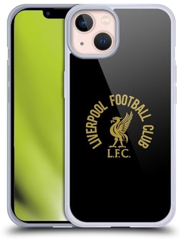 Head Case Designs Officially Licensed Liverpool Football Club Gold LFC On Black Liver Bird Soft Gel Case Compatible With Apple iPhone 13