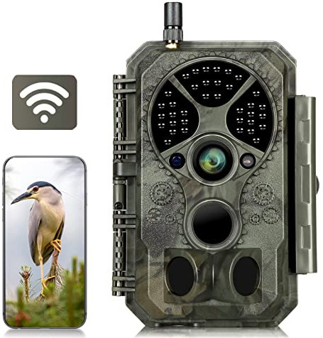 Folgtek WiFi Wildlife Camera 32MP 1296P with IR Night Vision & Motion Activated IP66 Waterproof 120° Wide Angle 0.1s Trigger Time 3PIR Sensors for Outdoor, Backyard