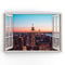 Estika - Leinwand Bilder Fensterblick - Stadt, New York - 120x80 cm - 1 teilige Wandbilder, Bild auf Leinwand, Modern Deko für wohnzimmer schlafzimmer - Natur Landschafts bilder - 5987A_1B