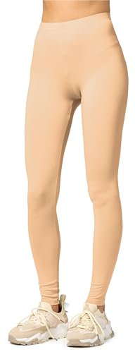 Merry Style Damen Lange Leggings aus Viskose MS10-143 (Nude, S)