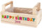Herz & Heim® Geburtstags-Geschenk Holzkiste zu Bepflanzung mit Personalisierung als Geschenkverpackung Happy Birthday