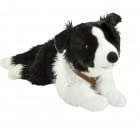 Border Collie schwarz weiß 62 cm Kuscheltier Hund mit Geschirr Uni-Toys