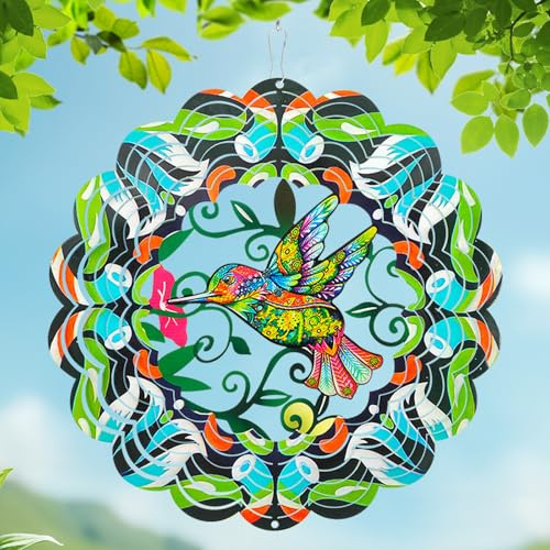 Kolibri-Metall-Windspiel – Kolibri-Geschenke für Frauen, Mutter, Oma, Ehefrau, hängendes Windspiel für Außen- und Innendekorationen, 30,5 cm Windspiel für Weihnachtsdekoration, Geschenke