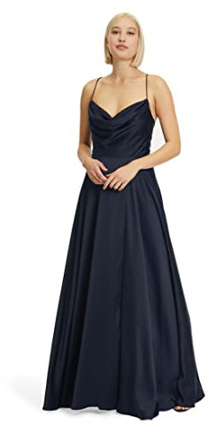Vera Mont Damen Abendkleid mit Wasserfallausschnitt Night Sky,36