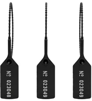 Made in UK Numbered Pull Seal, Anti Tamper Seals, Security Zip Ties, Security tag, Security Seals, Security Tags, Tamper Seal, Numbered Zip Ties, Plastic Seal (Black, 500)