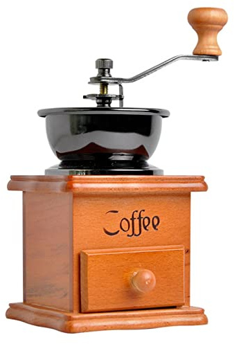 Abonda Retro Manuelle Kaffeemühle Vintage Kaffeemühle Handkurbel Kaffeemühle mit Graten, Handkaffeemilch, Bürste