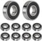 EXLECO 10er 6001-2RS Kugellager 12mm Miniatur Rillenkugellager Metall Double Shielded Lager Frictionless Metallradlager Skateboard Bearings Kohlenstoffstahl Präzisionslager Skating Zubehör (12x28x8mm)