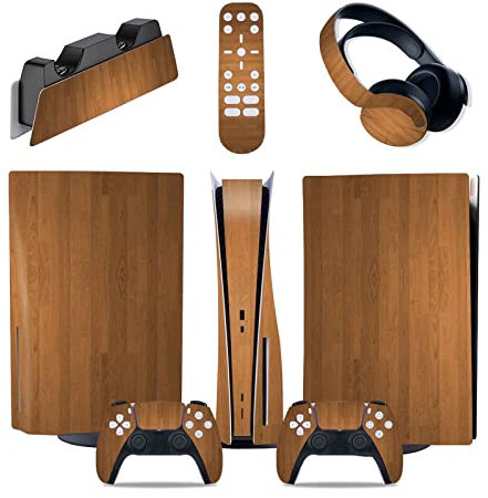 LEEWEE 68710 Para PS5 Consola Disc Edition & Digital Edition Pegatina Vinilo Calcomanía Cubierta Para Ps5 Mando & Estación Carga & Auriculares & Mando Multimedia Sin Espuma ( Size : Disc Version )