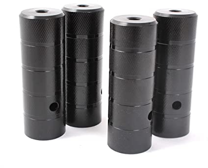 KHE BMX Axle Pegs Fußrasten 2 x 10mm 3/8 Zoll und 2 x 14mm Gewinde schwarz 4 Stück