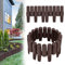 Yznahre 14m Rasenkante Kunststoff, Garden Beeteinfassung Gartenpalisade Mähkante Beetumrandung Palisade Beetzaun Holzoptik, Braun, 1 Element (L x H): 28 x 24,5 cm