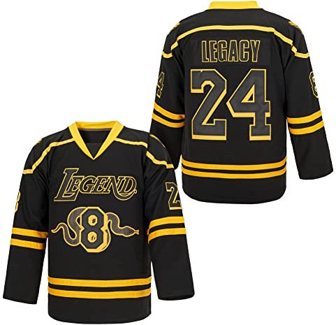 LEGEND 8 LEGACY24 Herren Trikot Legend 8 24 Movie Ice Hockeytrikot schwarz, Schwarz 8-24, 3X-Groß