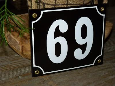 Numero civico smalto 18x15 cm nero n. 69