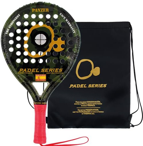Padel Series Panzer Green Pala Padel - Raqueta Padel Redonda Resistente y Duradera, Gran Manejabilidad y Personalizable en Peso, Tacto Duro, Ideal para Jugadores Avanzados - 345-365gr