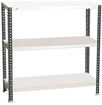 PROREGAL Schraubregal Panda MINI | HxBxT 90x80x30cm | Fachlast 100kg | Anthrazit-Weiß | Regal Standregal Werkstattregal Lagerregal Kellerregal