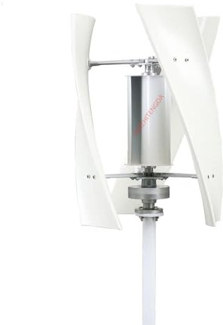 QIANMEI generatore Eolico Turbina Eolica Domestica, Generatore Eolico Verticale 3KW 12V 24V 48V con Controller 3 Pale for Energia Eolica E Sistemi Solari, Bianco (Color : 12v)