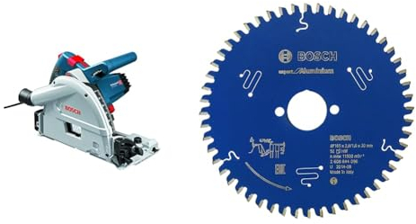 Bosch Professional GKT 55 GCE - Sierra circular de inmersión (1400 W, Ø disco 165 mm, velocidad constante, en caja) + Disco de sierra circular CSB Expert Aluminium: 165x30x52D