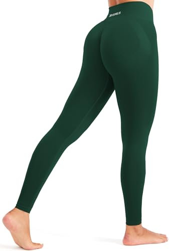 JOYSPELS Sport Leggings Damen, High Waist Sporthose Blickdicht Sportleggins Scrunch Butt Leggins Push Up Yogahose, Offroadgrün M